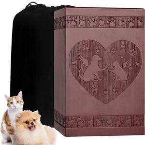 Amazon Pet Memorial Urn with Heart Design - Brown